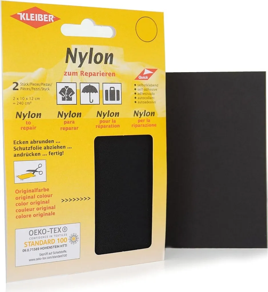 Réparer une doudoune déchirée avec le patch nylon autocollant noir 2 pcs