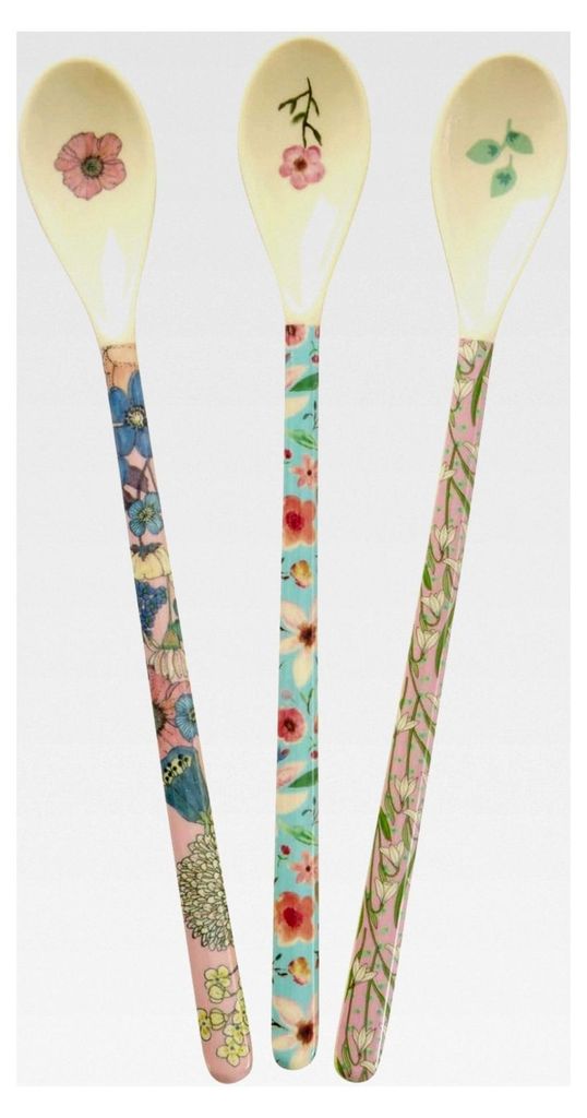 Melaminlöffel Set mit Blumenmotiv, 6 Stück