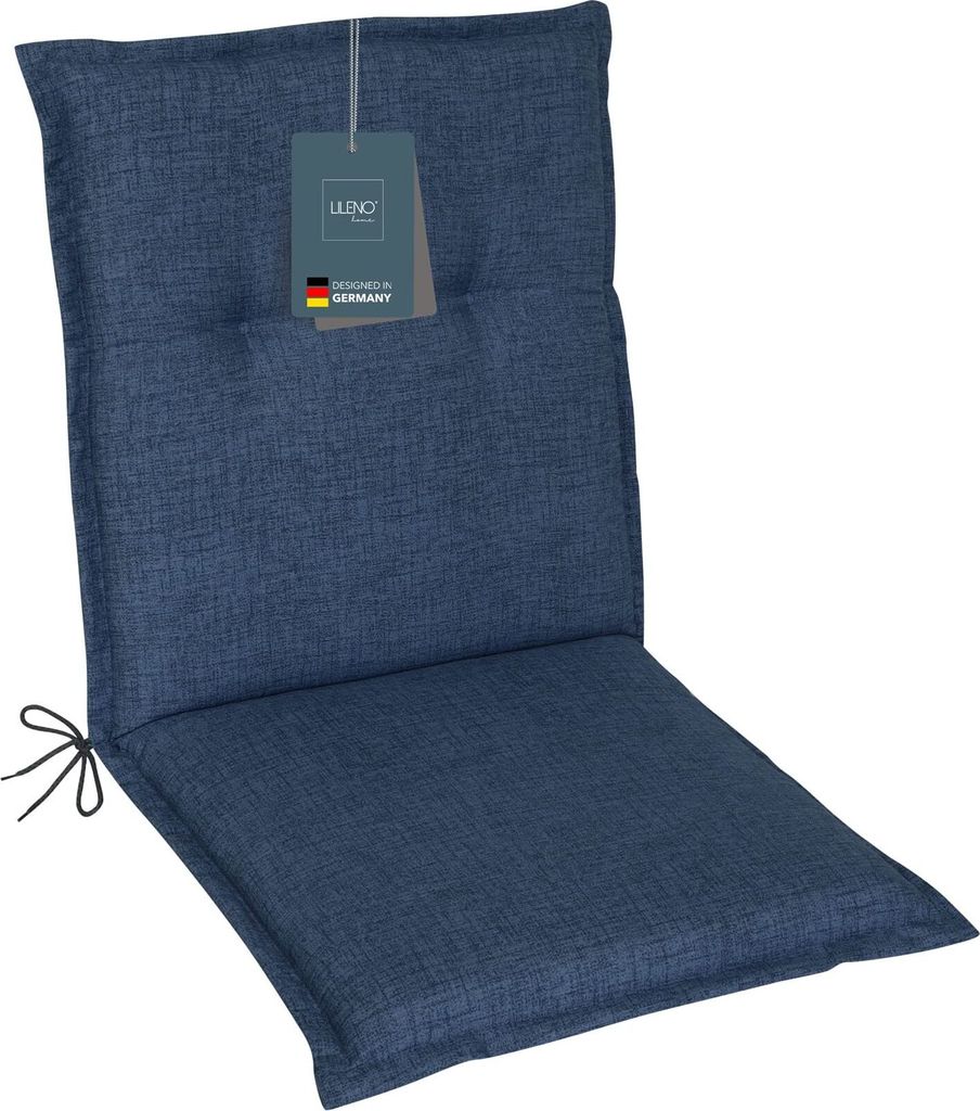 LILENO HOME Gartenstuhl Auflagen als [1er Set - Niedriglehner] in Dunkelblau - bequeme Liegen als Sitzauflagen für Gartenmöbel - Stuhlkissen für...