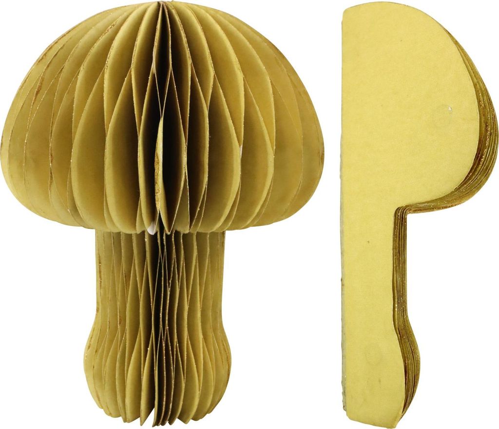 Hoff Interieur GmbH & Co. KG Honeycomb gelb Dekopilz Papier 20cm (1 Stück)