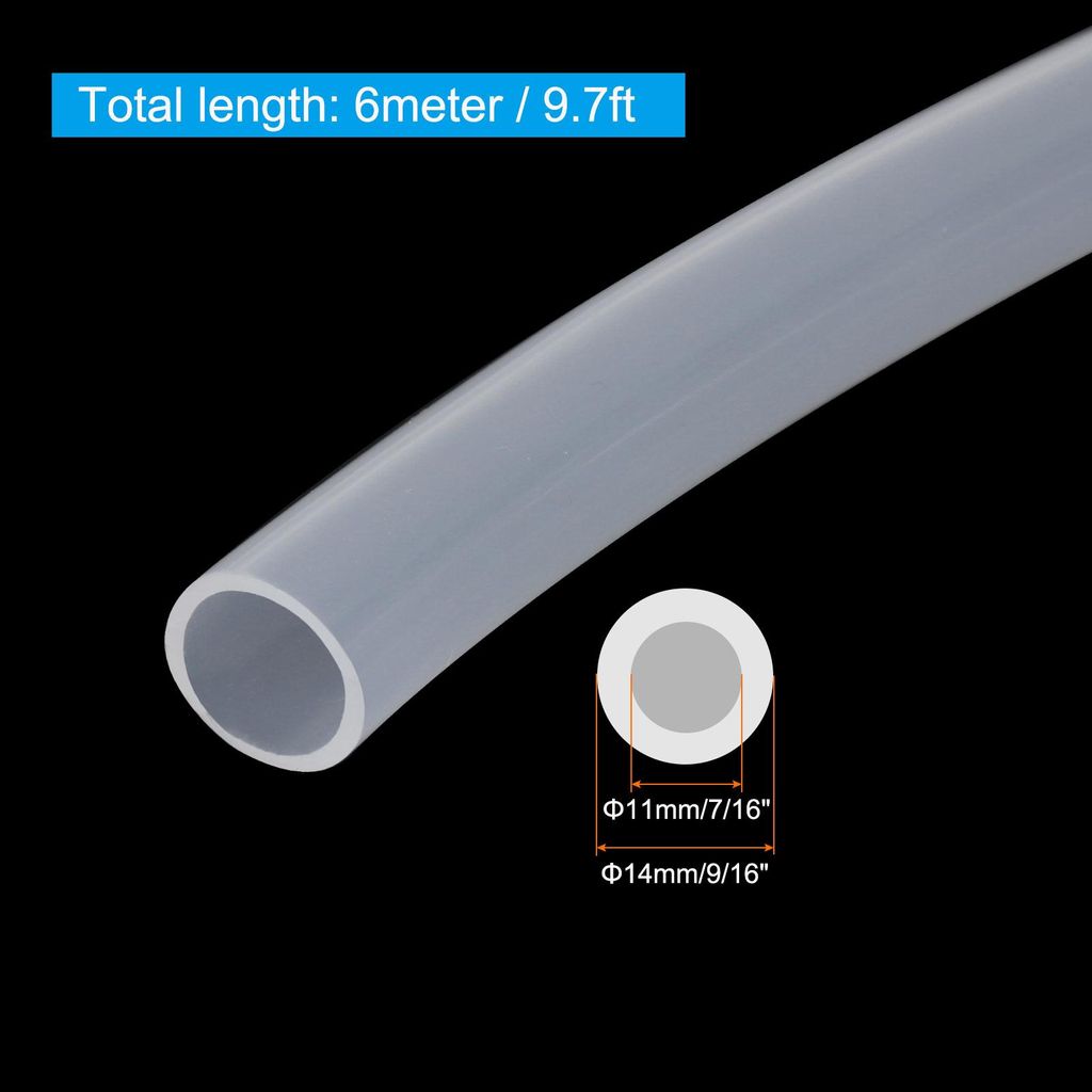 11mm ID X 14mm OD, 6 Meter Silikonschlauch, Lebensmitteltaugliche Transluzent Silikonschlauchrohr Flexibles Gummischlauch fš¹r Wasser Luft Flš¹...