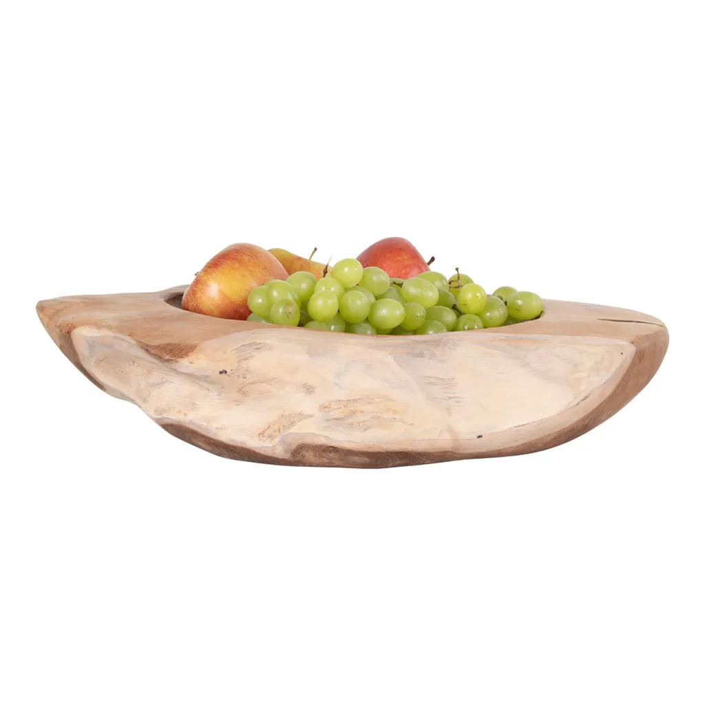 Rio bol Ø40cm en teck massif - Grand saladier naturel pour table