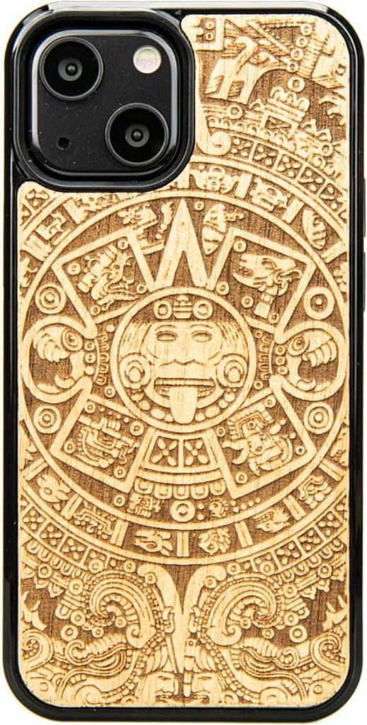 Holzhülle für iPhone 13 Mini AZTEC CALENDAR ANIEGRE