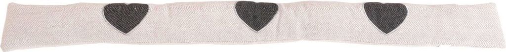 Zugluftstopper Windstopper Türwindstopper Zugluft Microfaser Landhaus Hellgrau mit Herz dunkel