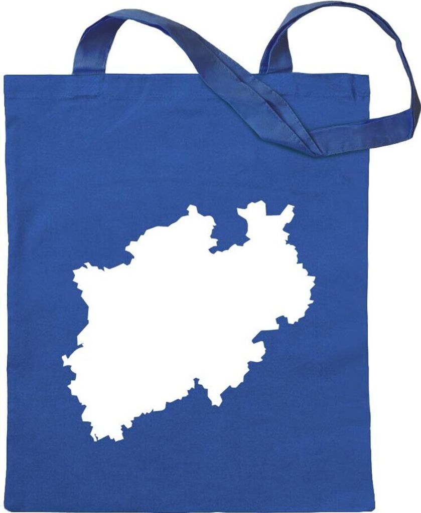Kiwistar - Baumwolltasche - royalblau - Nordrhein - Westfalen Silhouette - Tragetasche Stoffbeutel Umhängetasche Langer Henkel