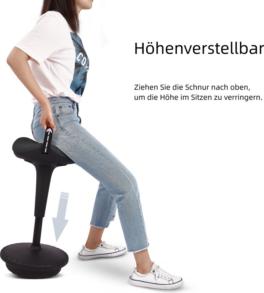IWMH Ergonomischer Arbeitshocker, Höhenverstellbar Produktbild 5