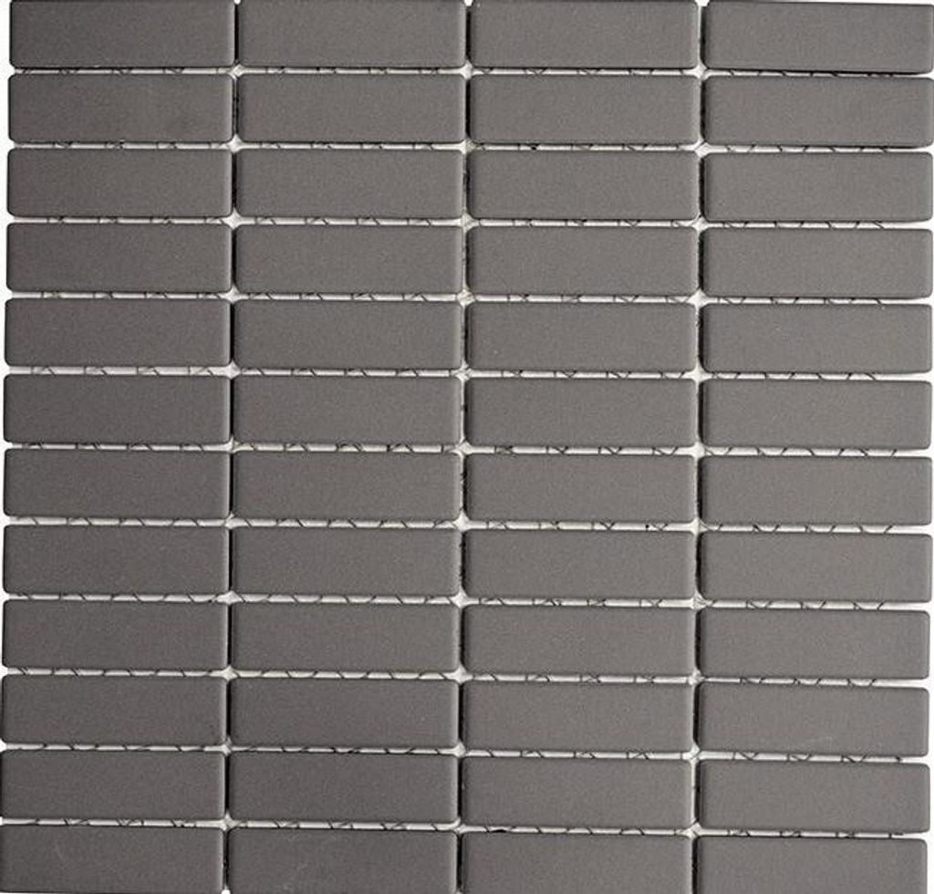 Mosaikfliese Keramik Stäbchen grau unglasiert Duschtasse Bodenfliese MOS24B-0204-R10