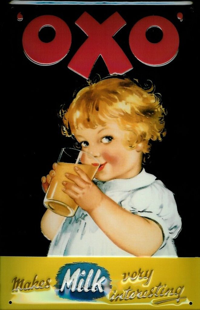 Blechschild OXO makes milk very interesting Milch Produktbild 