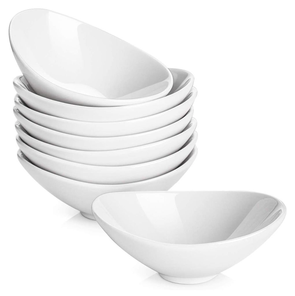 DOWAN Porzellan Dip Schalen 8er Set 89ml Mini Weiß Produktbild 