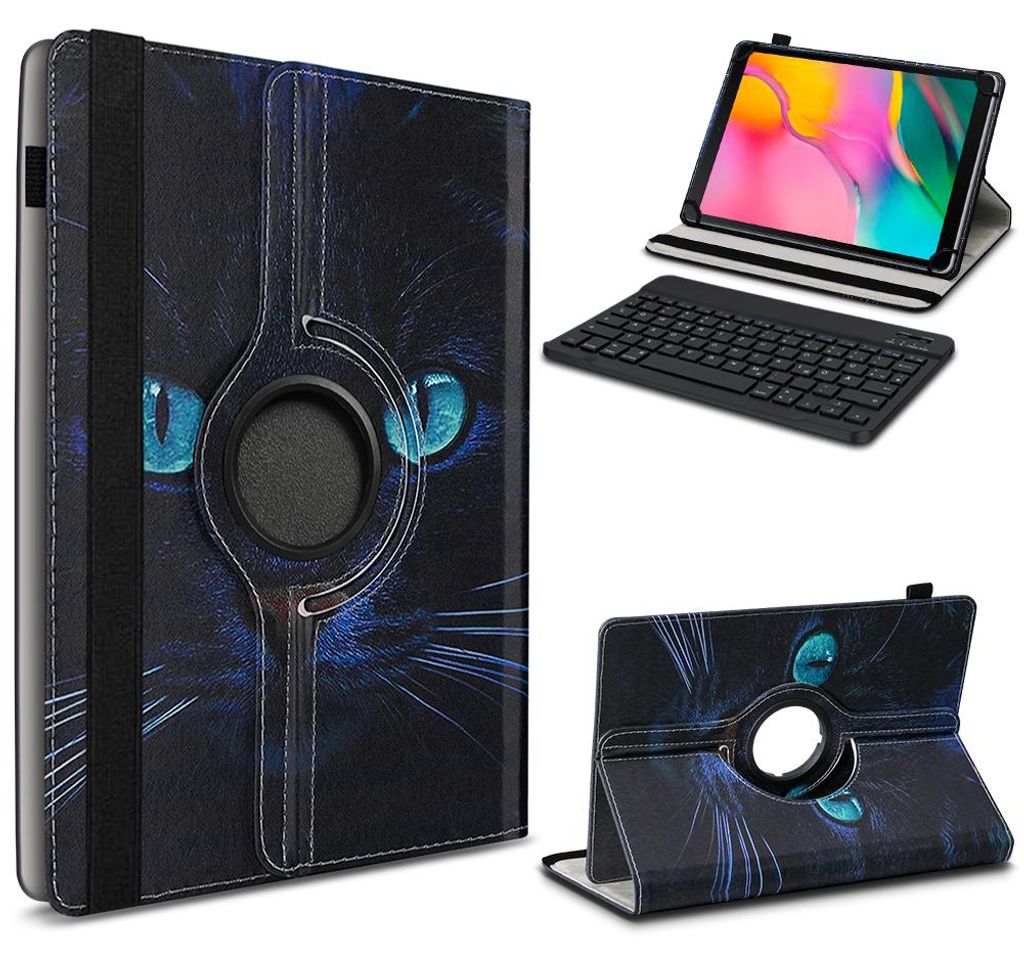 Hülle Tastatur Tasche für Samsung Galaxy Tab S11 S10 S9 FE Schutzhülle DrehbarFarbe 360 Uni:Motiv 10
