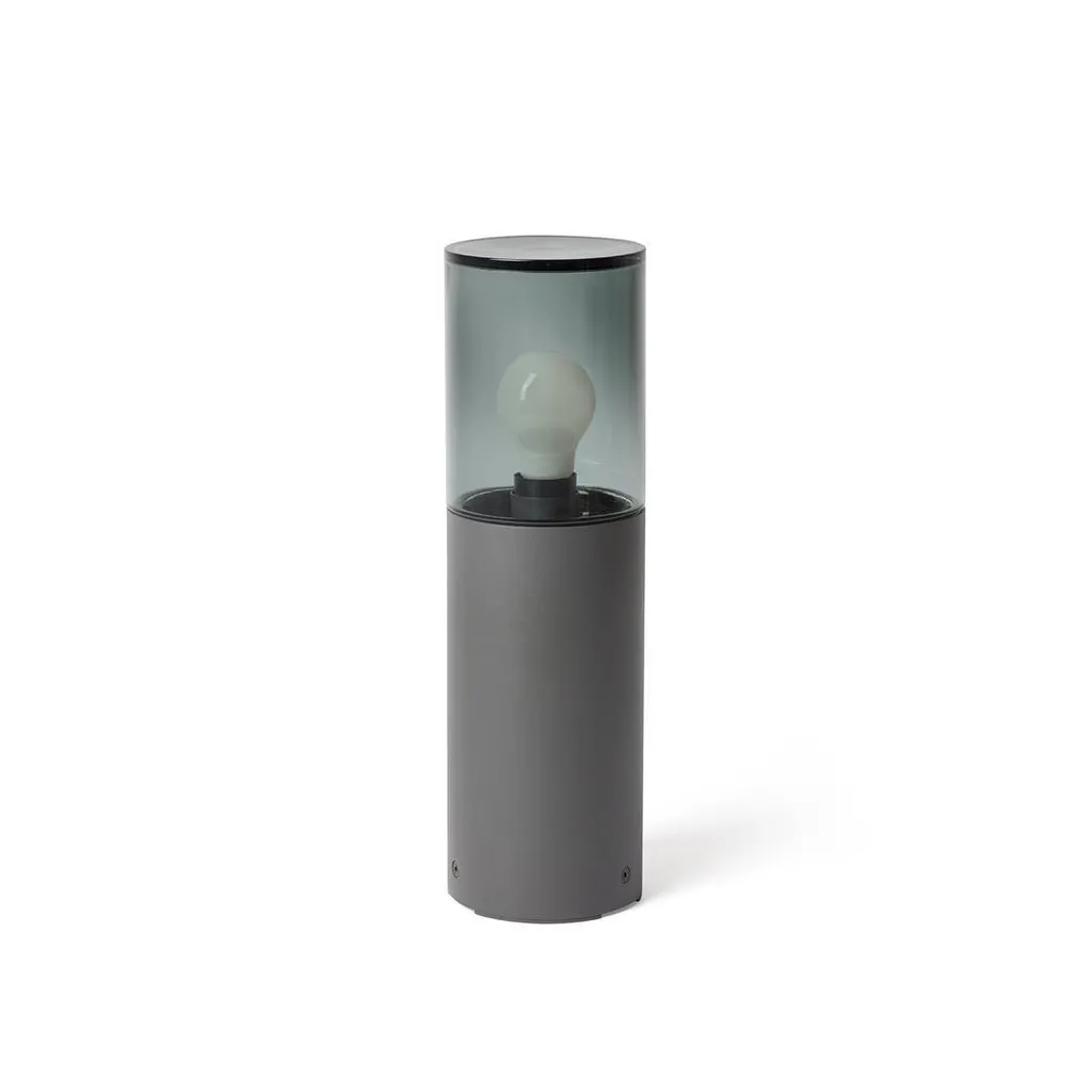 Lampe de socle design KILA 71747 verre fumé 40cm pour balisage d'allée