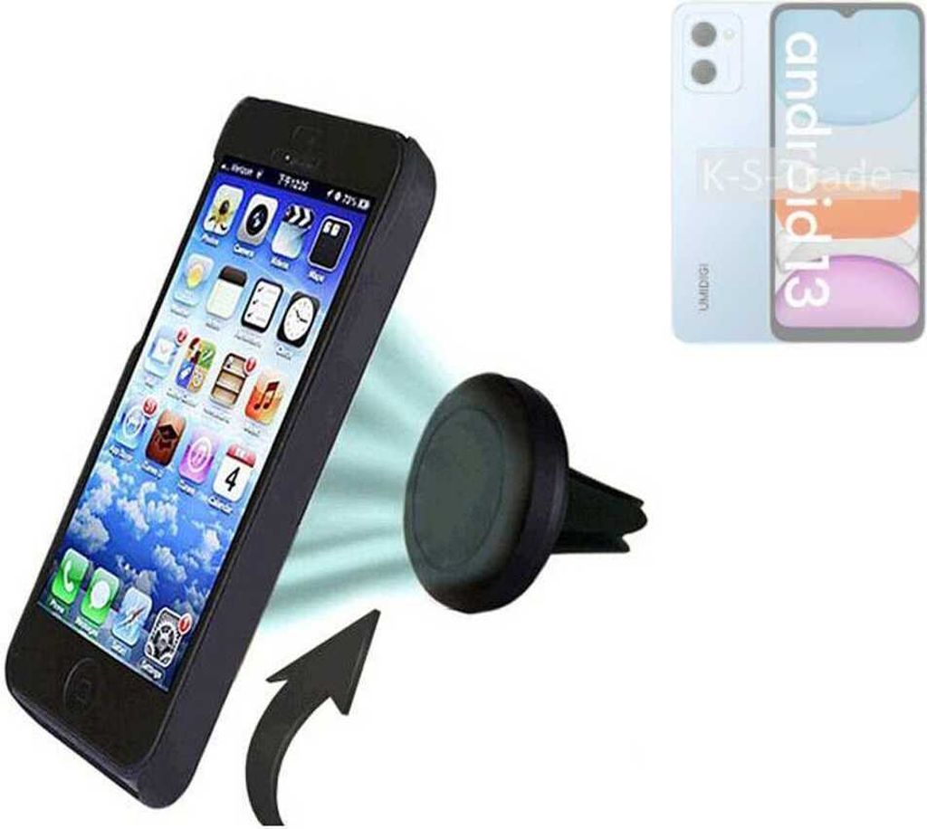 K-S-Trade Kompatibel mit UMIDIGI G2 Auto Handy Halterung KFZ Halter Lüftungsgitterhalterung Air Vent mount Smartphone Halter