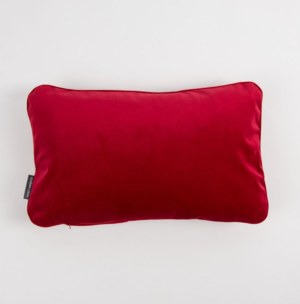 SCHÖNER LEBEN. Samtkissen rot 30x50cm