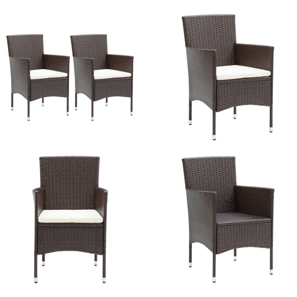 vidaXL Garten Essstühle 2 Stk. Poly Rattan Braun - Stuhl - Stühle - PE-Rattan-Stuhl - PE-Rattan-Stühle