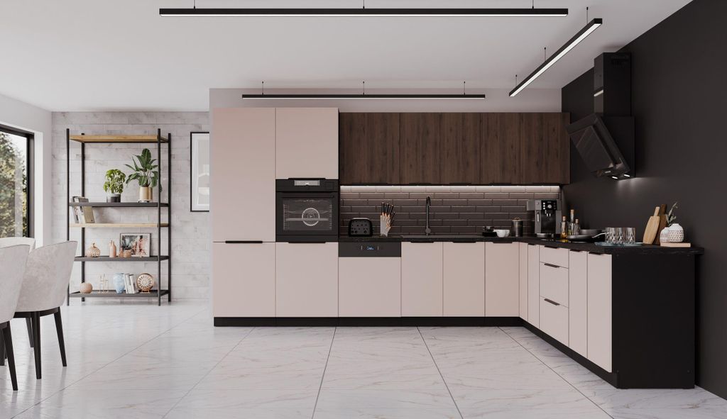 Winkelküche ARONA + MONZA 350x290 cm Küchenzeile Eckküche Produktbild 