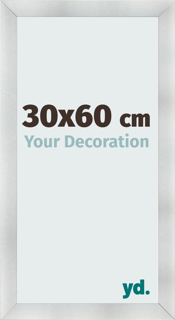 Bilderrahmen, 30x60 cm, Aluminium Gebürstet, MDF, Pisa