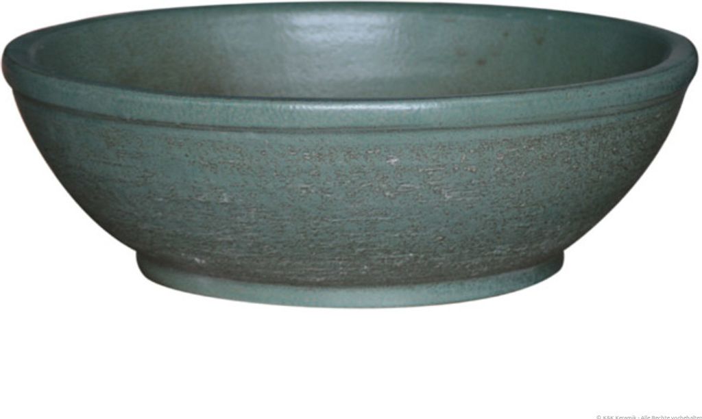 KERAZO Keramik Bonsaischale Pflanzschale 38x16 cm frostfest, robust, dickwandig, standfest, Farbe: Grün