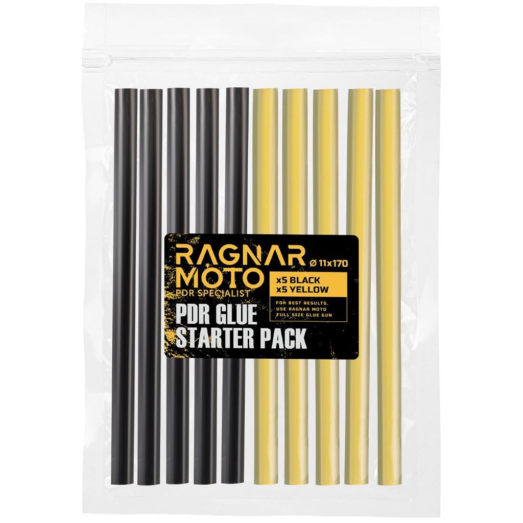 Ragnar Moto 10 Stück Heißklebesticks 11mm Kleber für Heißklebepistole Klebestifte Sticks Heissklebestift PDR Profi Dellentechnik Schwarz Gelb