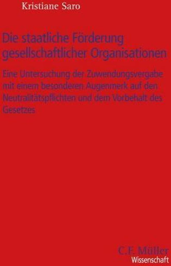 Die staatliche Förderung gesellschaftlicher Organisationen