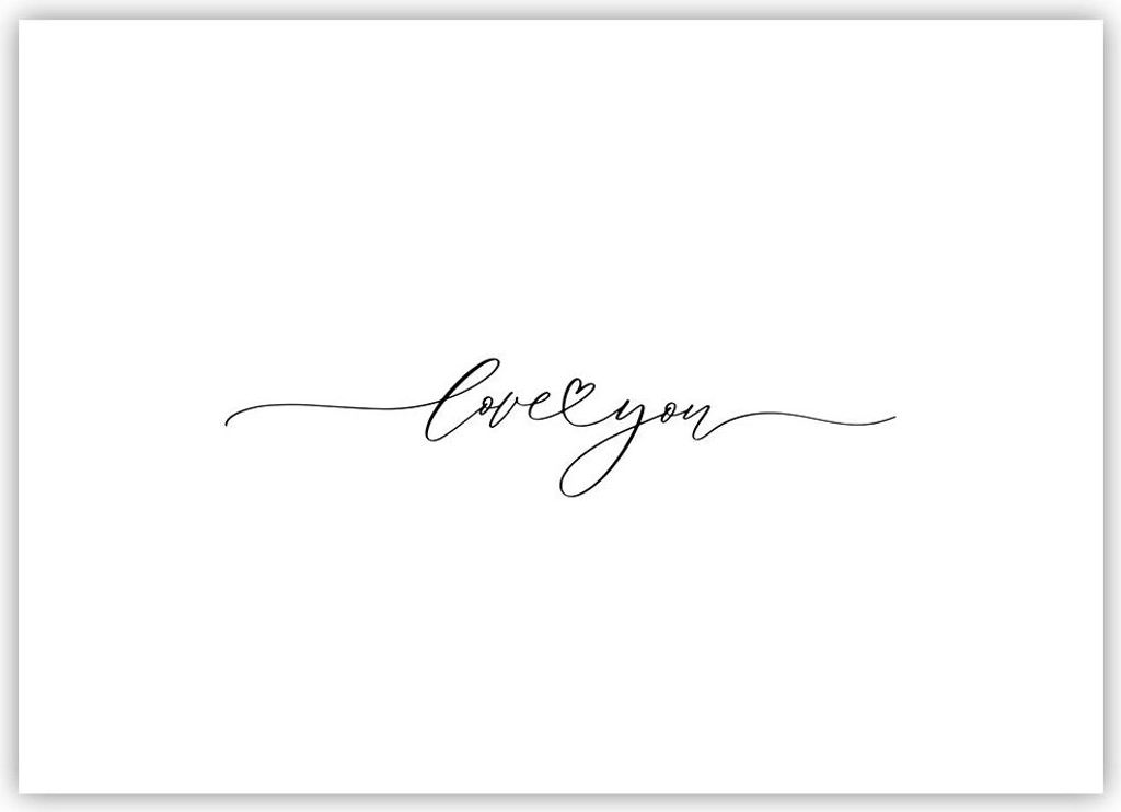 Poster - Poster ohne Rahmen - Ich liebe dich handschriftlich - 70x50 cm - Wand Bild - Wanddeko - Wandbilder - Kunstposter - Wandposter - Bilder - K...