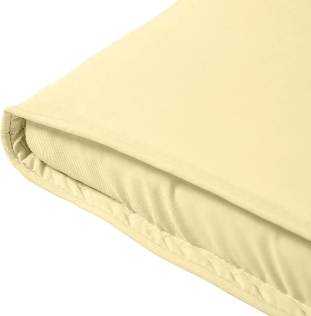 Coussin de Chaise Longue Moelleux en Coton et Polyester Blanc Crème - 8