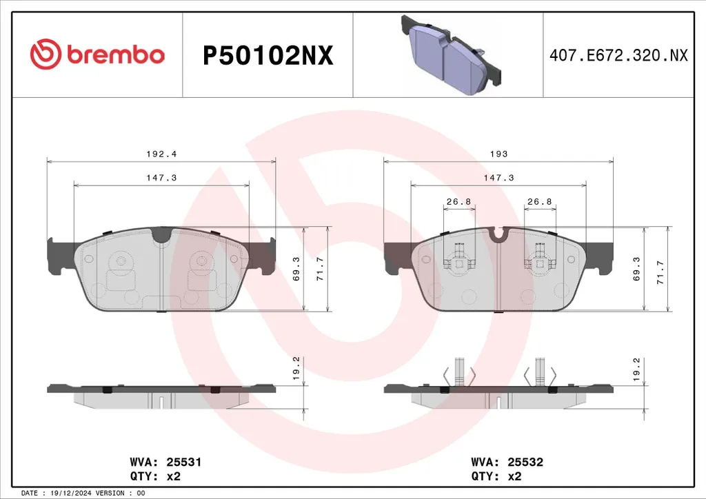 Plaquettes de frein avant Brembo Mercedes W166 pour conduite sécurisée