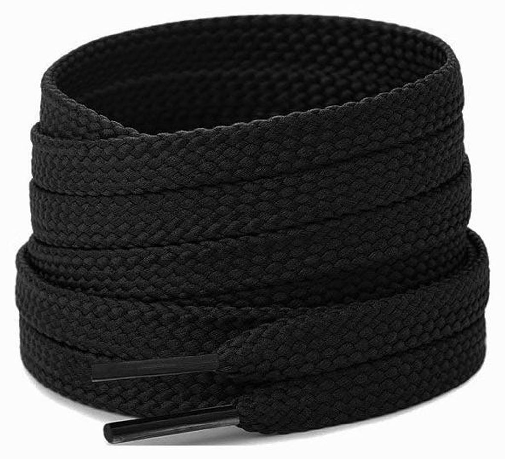 schnuersenkel flach breit 1cm schwarz