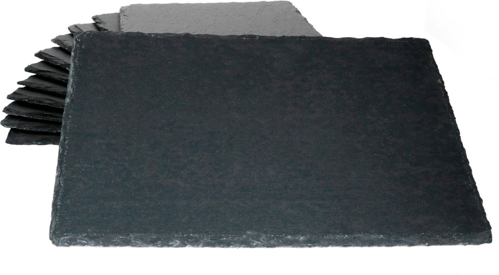 12x Schieferplatten 20 x 30 cm Tisch-Set Untersetzer Servierplatte Naturschiefer