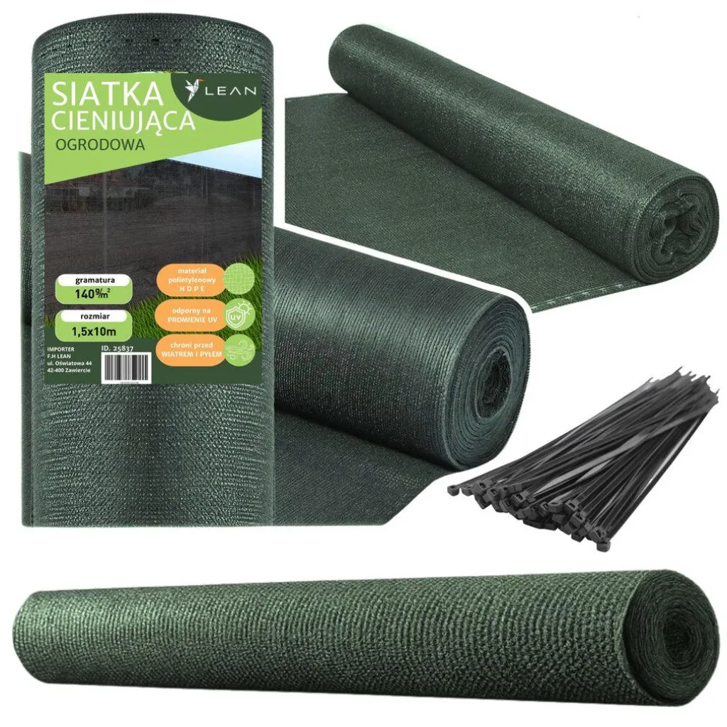 Filet de protection haute densité 140g/m² vert pour grillage 10m
