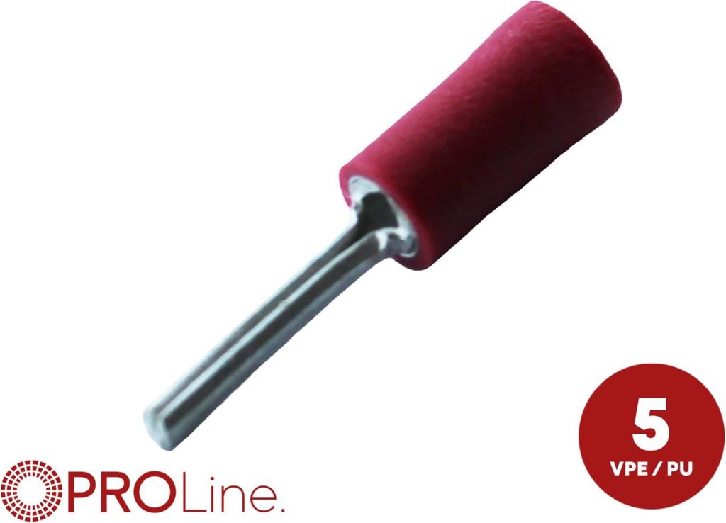 Stiftkabelschuh 0,5mm²-1,5mm²/12mm rot 5 Stück