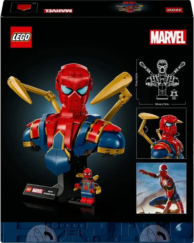Buste Iron Spider-Man LEGO 76326 Figurine à Construire Marvel Adultes - 13