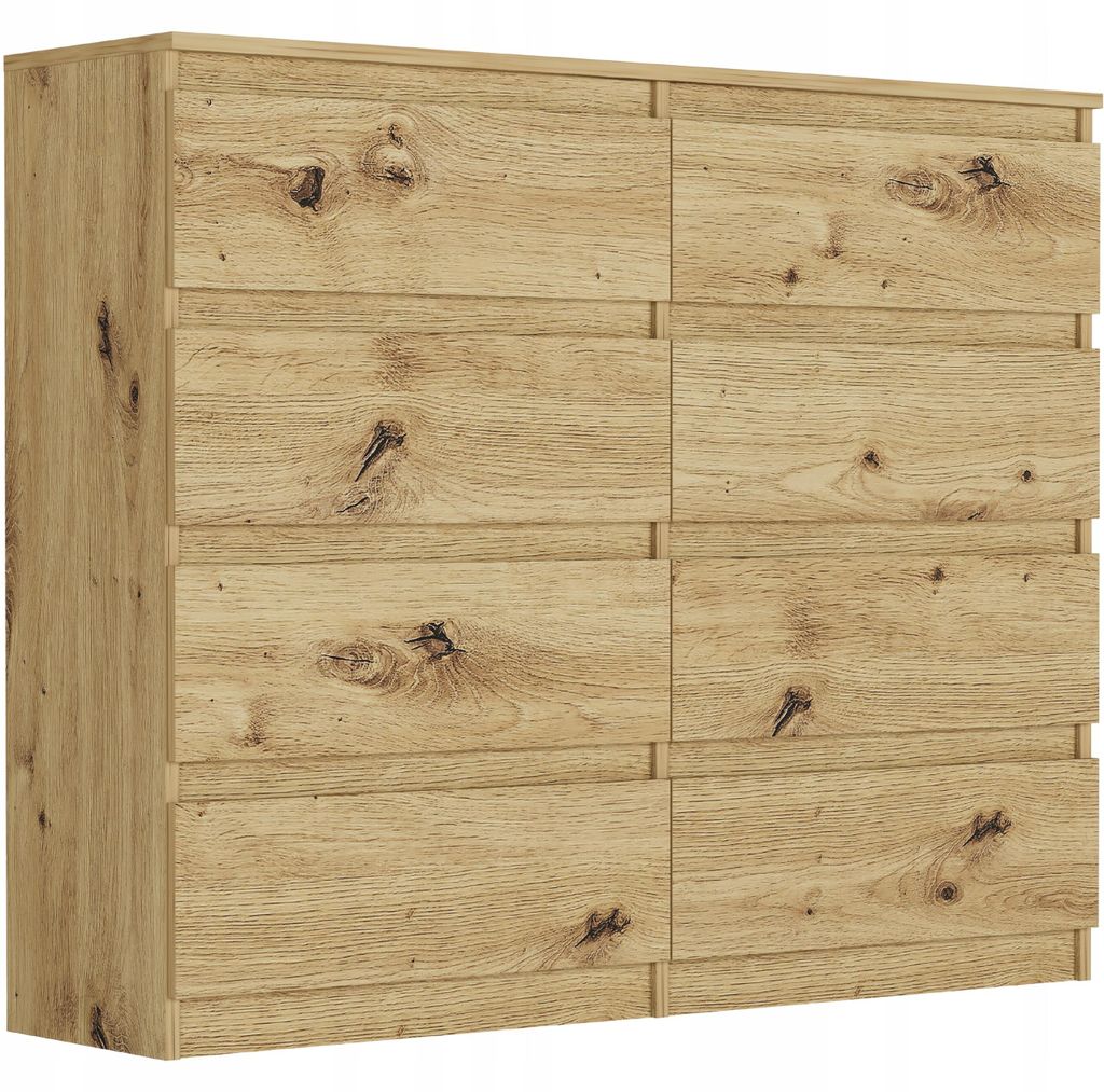 Komoda 120 cm 8 zásuvek skříňka FRAMIRE R-120-S8 artisan Obrázek produktu 
