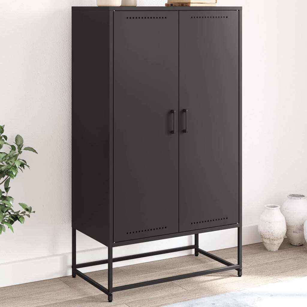 vidaXL Highboard Schwarz 68,5x38,5x123,5 cm Stahl Produktbild 