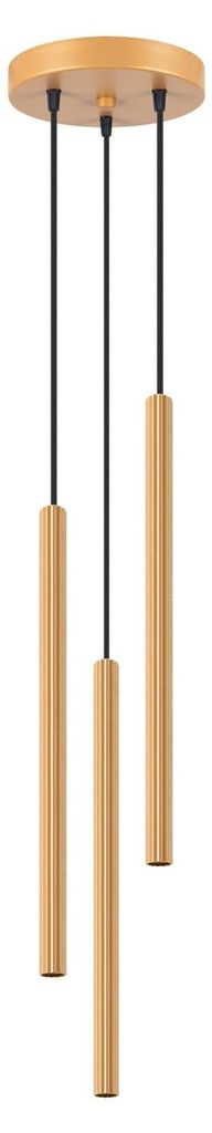 Hängeleuchte Metall G9 B: 20 cm H: max. 120 cm in Gold 3-flammig Modern Hängelampe