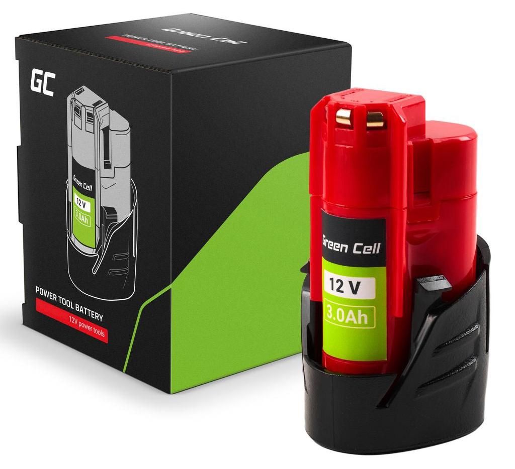 Green Cell 12V 3Ah ersättningsbatteri för Milwaukee M12 M12 B3