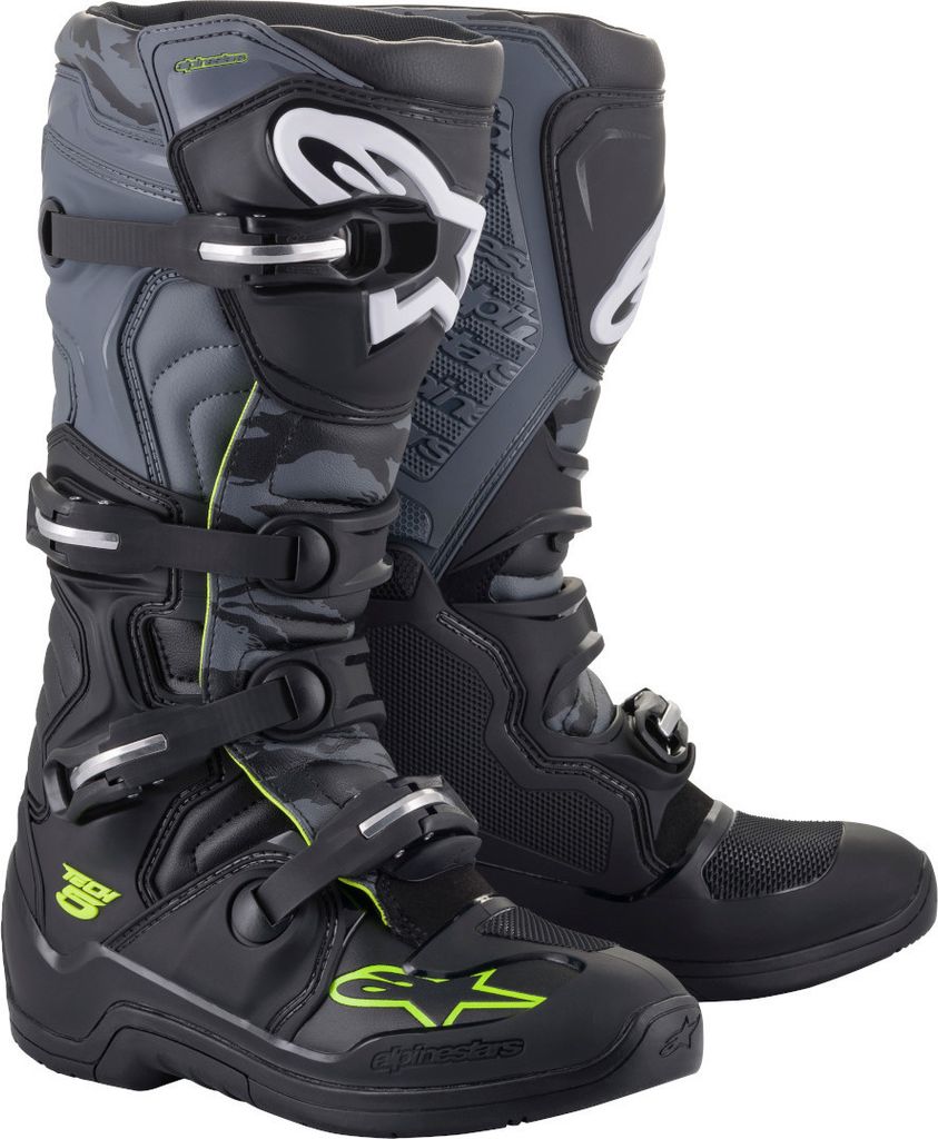 Alpinestars Tech 5 Motocross Stiefel, schwarz/grau/gelb, 5 (38)