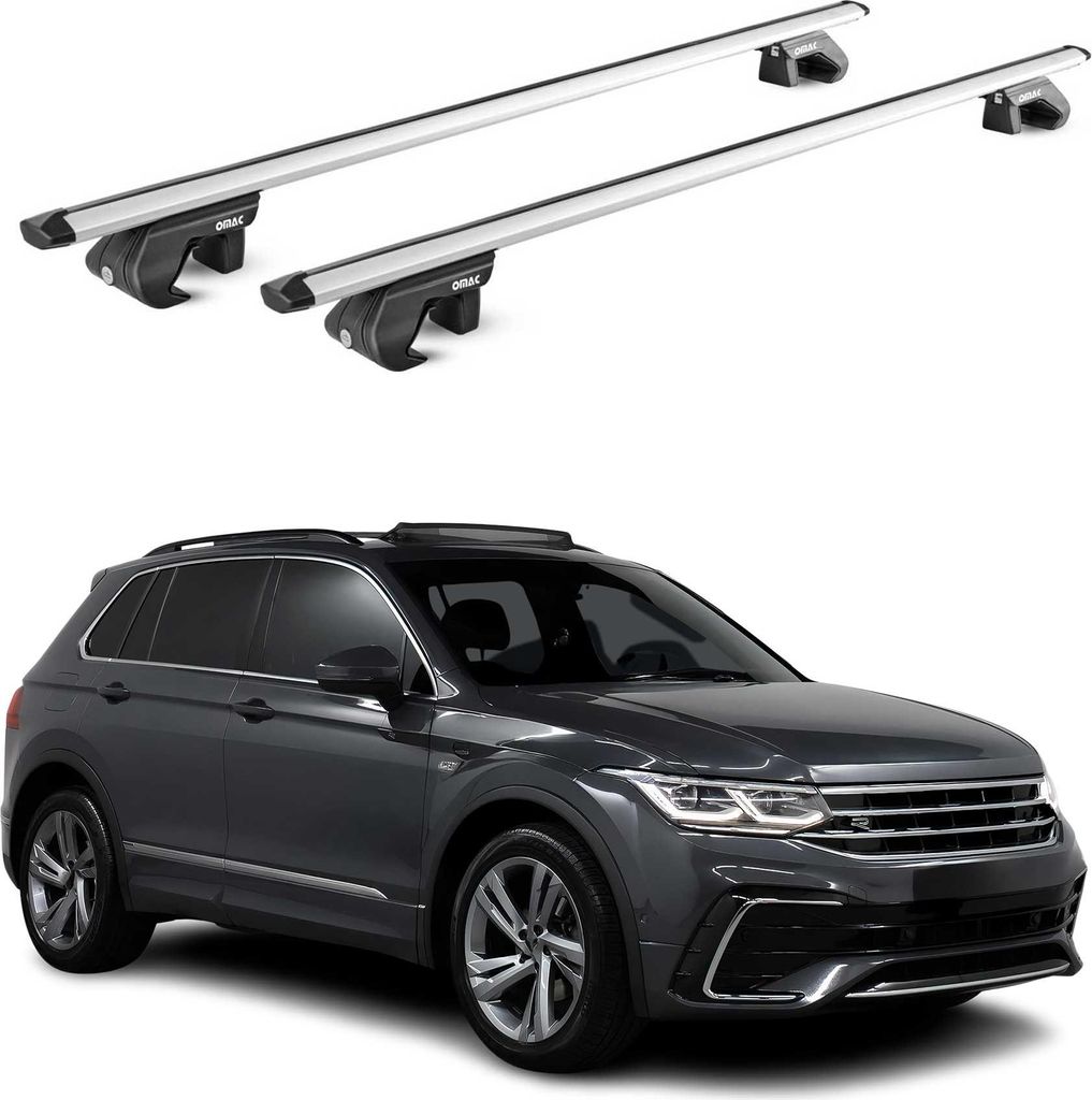 Dachträger Grundtäger für VW Tiguan 5N AD1 Allspace 2016-2024 90kg Alu ABE Grau