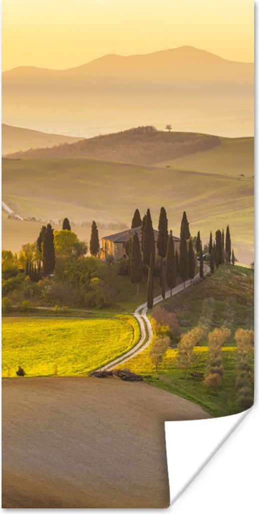 MuchoWow Poster Toskana - Hügel - Landschaft 80x160 cm - Kinderzimmer