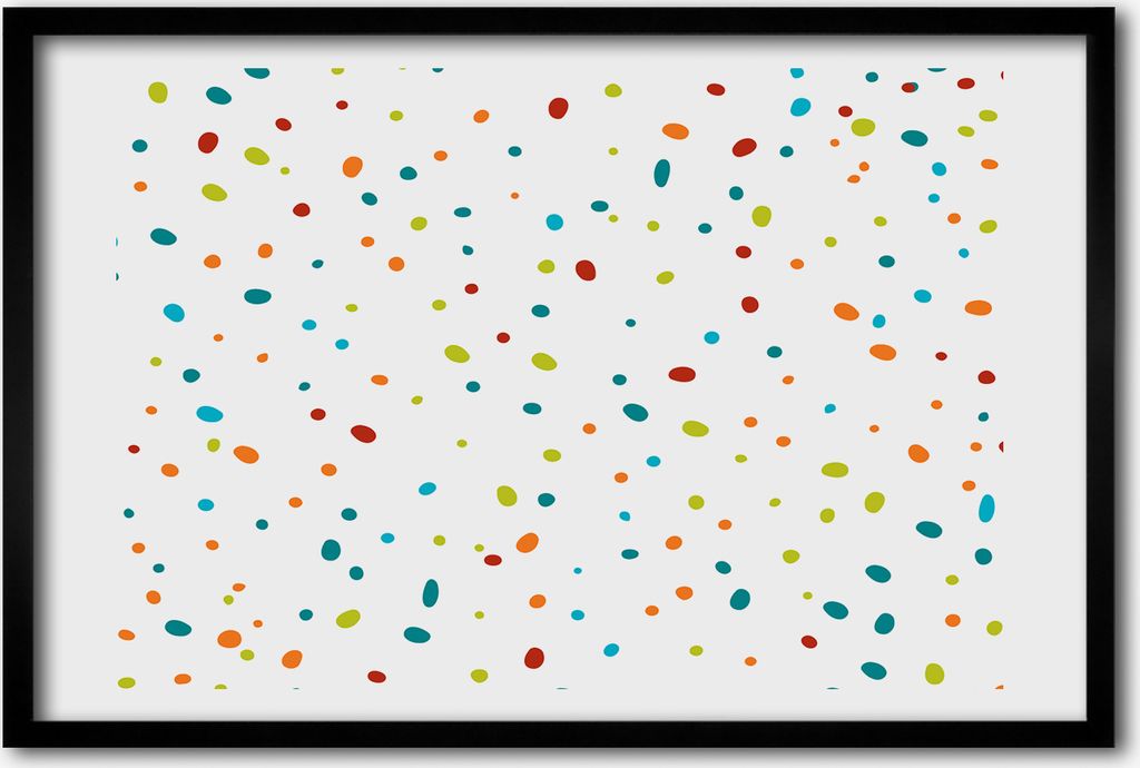 Bild 60x40 MDF-Rahmen, Wandkunst farbige Punkte