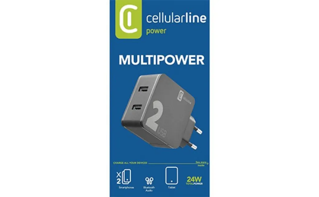 Cellularline Multipower 2: Caricabatterie Auto USB per iPhone e Samsung - 2