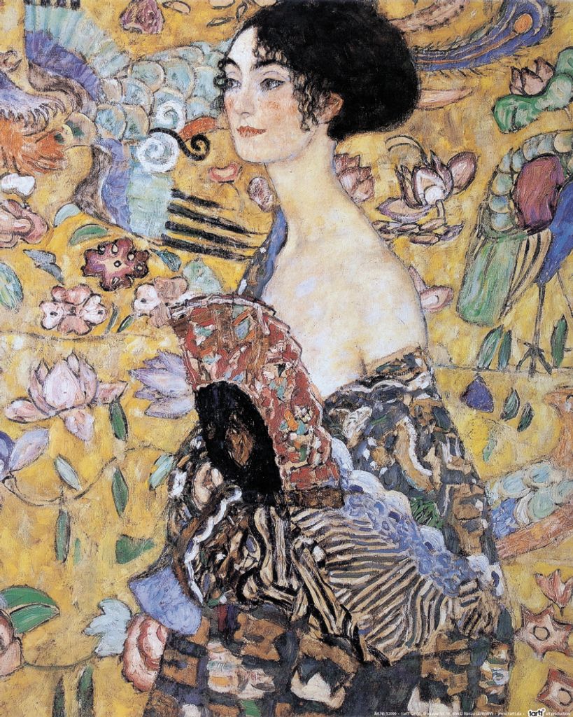 Gustav Klimt Kunstdruck Bild - Dame Mit Fächer, 1917-18 (50 x 40 cm)
