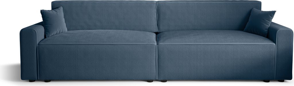 Schlafsofa Alvito 2X BIS, Farbe: Blau. Material: Kord. A: B: 312 cm, H: 85 cm, L: 94 cm,, Sofa mit Bettkasten und Schlaffunktion, Bettsofa, Schlafc...