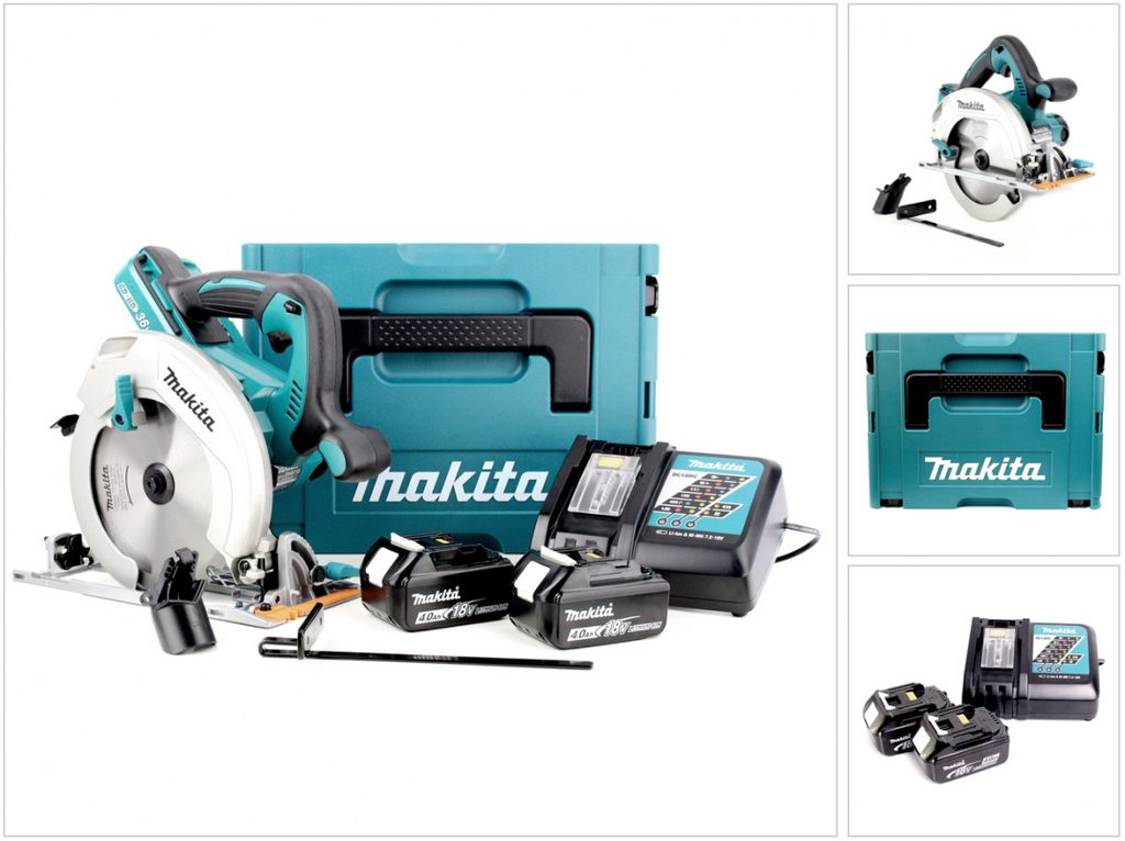 Makita DHS 710 RMJ Akku Handkreissäge 36V 190 mm + 2x Akku 4,0Ah + Schnellladegerät + Makpac