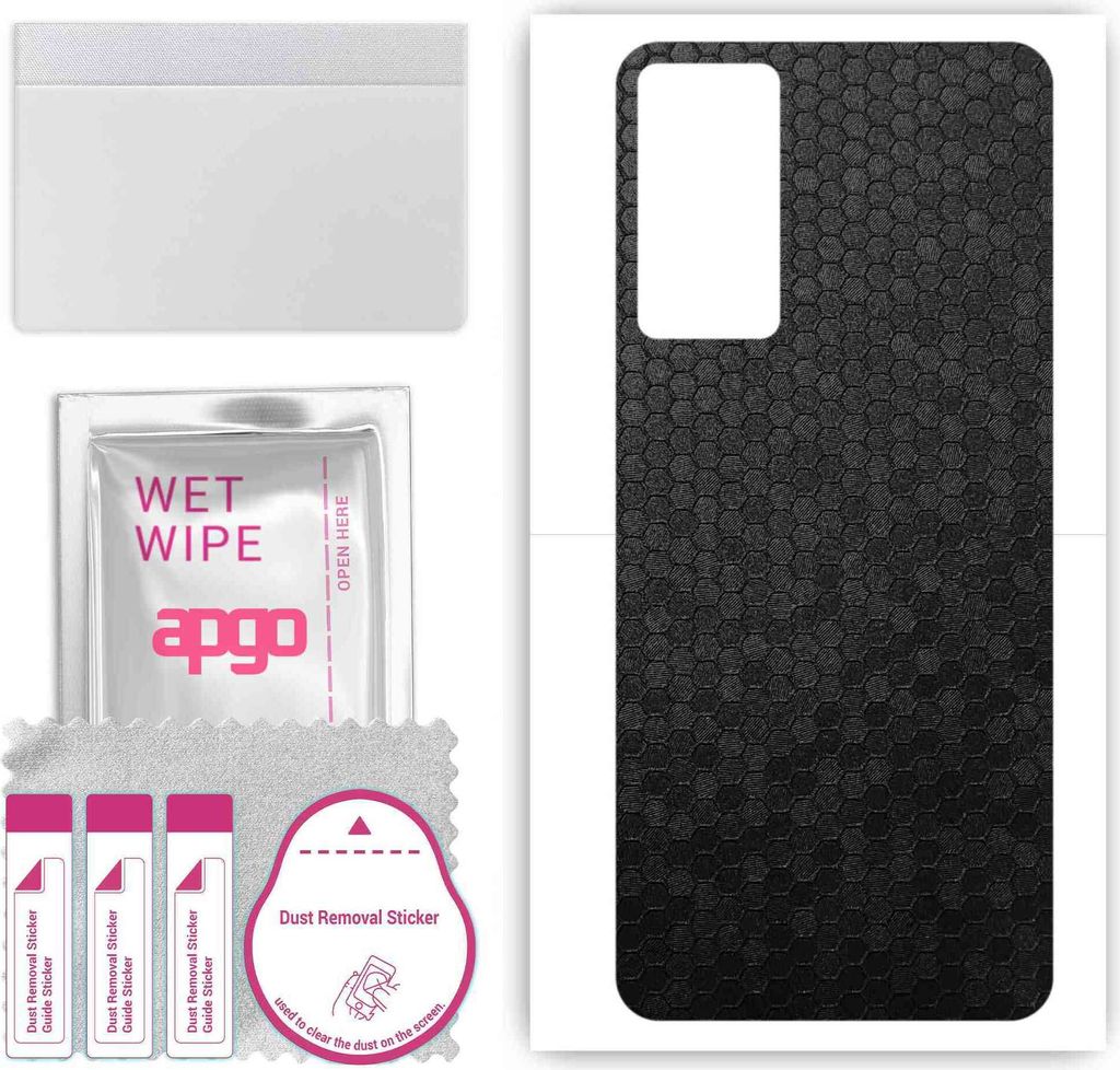 apgo Rückseite Schutzfolie, Skin, kompatibel mit Infinix Hot 11S NFC, Hinten Displayschutzfolie aus Vinylfolie, kratzfest, einfache Montage - Schw...