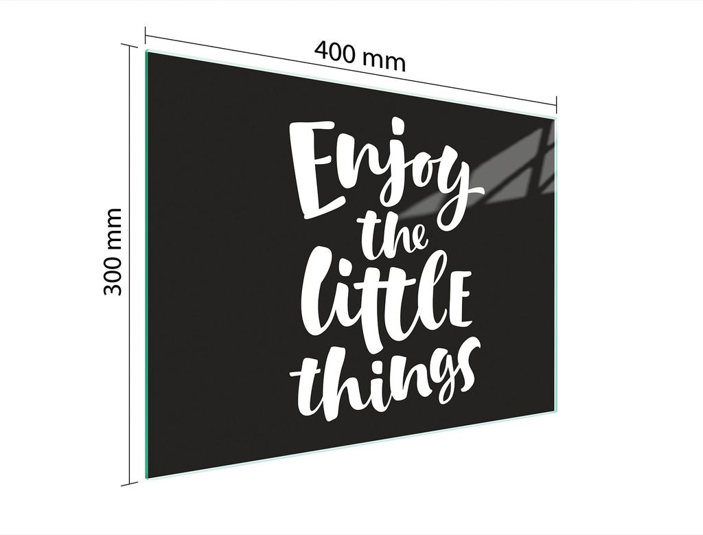 Schneidebrett Herdabdeckplatte Multiglasschneidplatte 40x30 cm Schreiben Schwarz