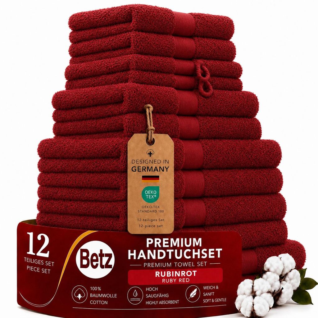 Betz Premium Handtuch-Set 12-teilig – 100% Baumwolle – ®  – Produktbild  KI-generiertes Bild