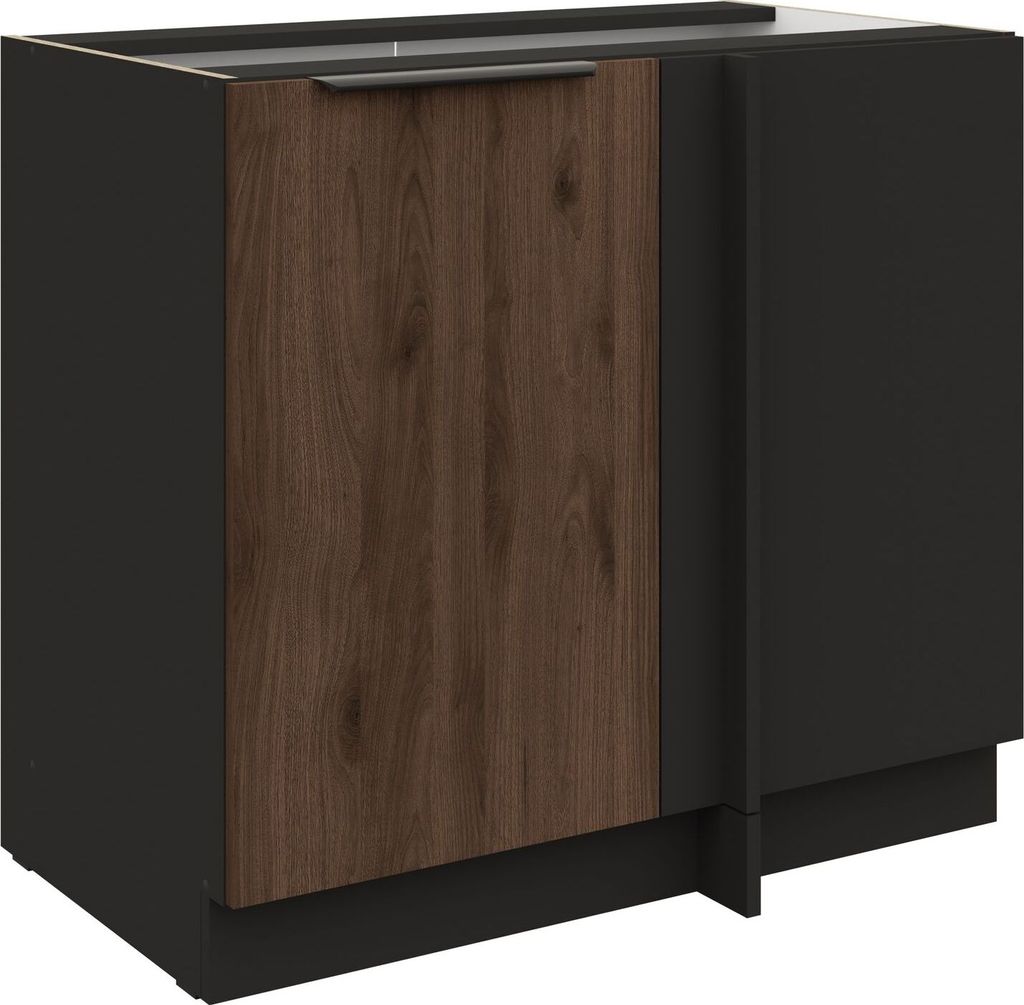Küchen Eckunterschrank 105 cm Küche MONZA Okapi Nußbaum Küchenzeile Küchenblock