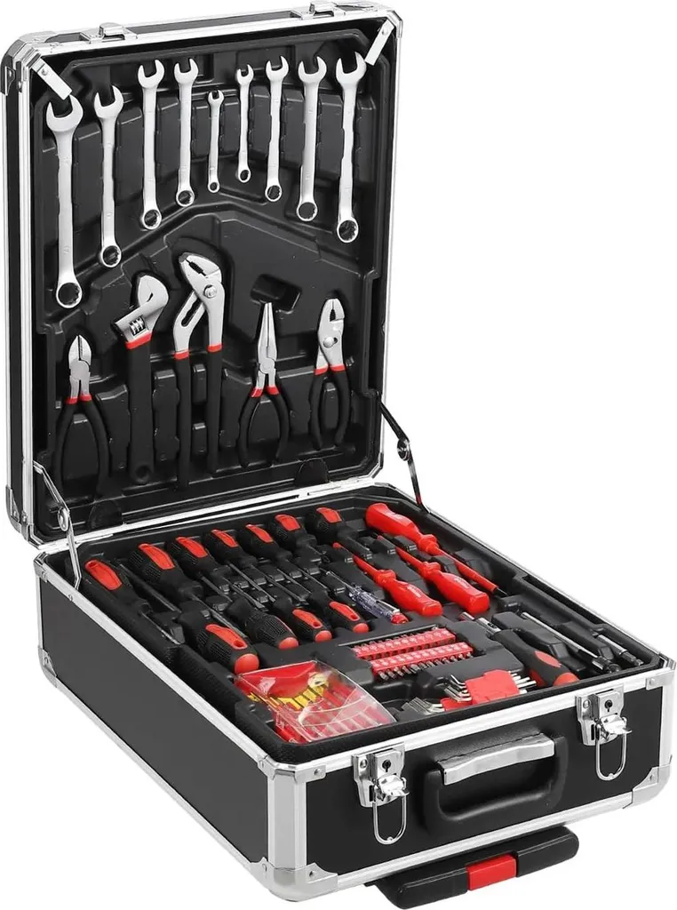 Kit d'outils complet pour maison et garage 800 pièces avec mallette or