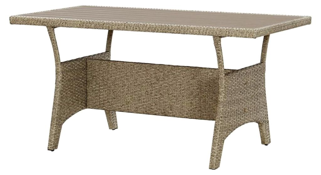 Gartentisch Terrassentisch Outdoor-Tisch Balkontisch Campingtisch Quadratischer Tisch Grau 120 x 70 x 66 cm aus Polyrattan