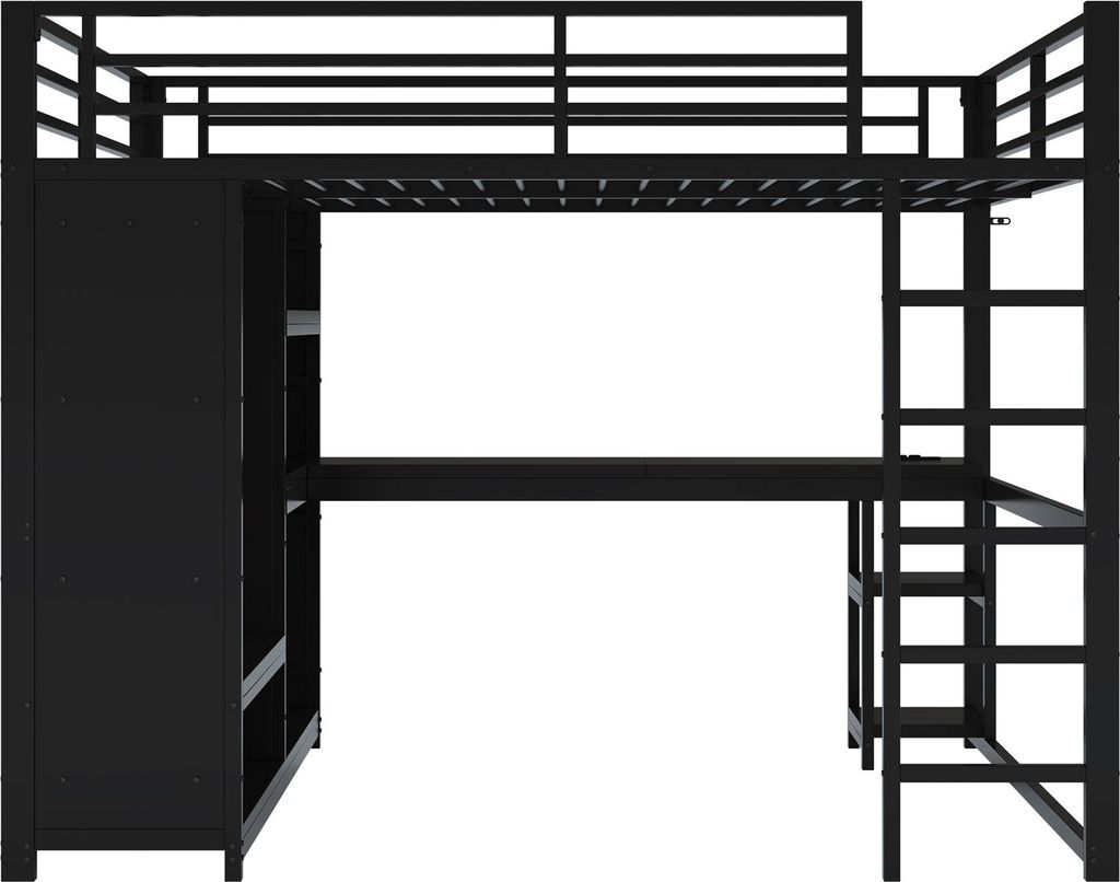 Merax Etagenbett Hochbett 160x200 cm, Kinderbett mit LED, Produktbild 
